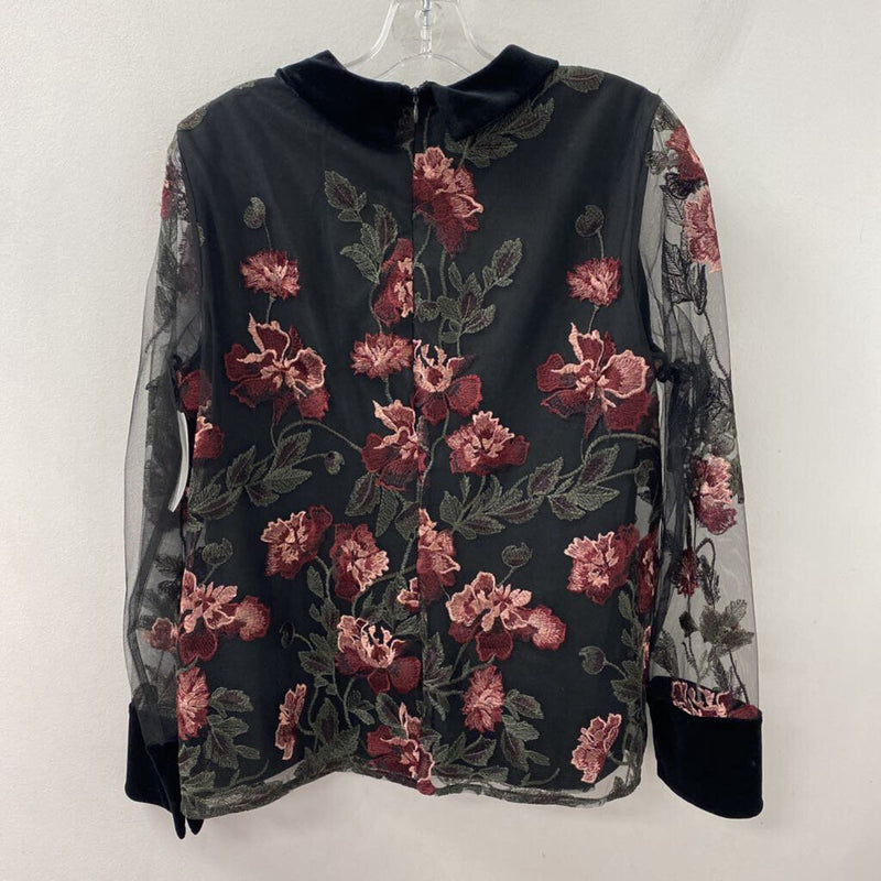 IVANKA TRUMP WOMEN'S BLOUSE/SHIRT black floral M