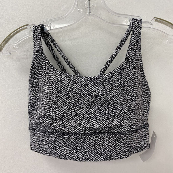 LULULEMON WOMEN'S ACTIVE BRA black white 8