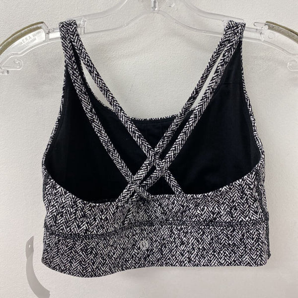 LULULEMON WOMEN'S ACTIVE BRA black white 8