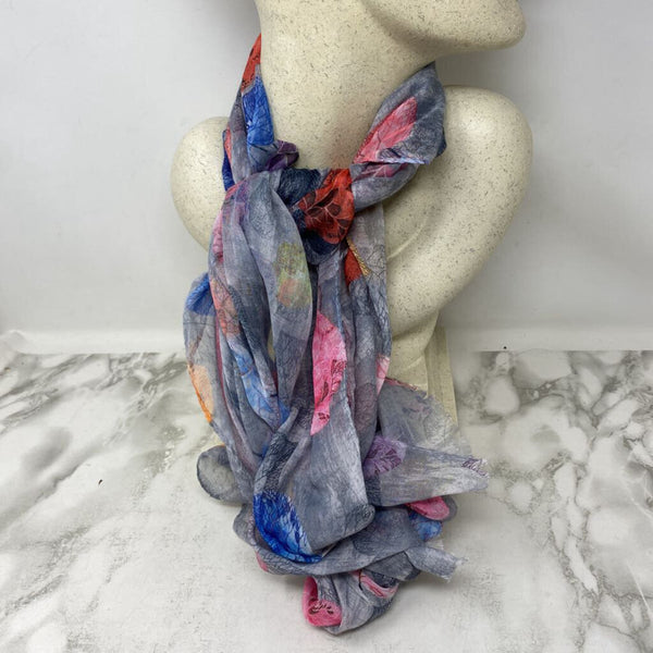 WOMEN'S SCARF/SHAWL grey pink multi