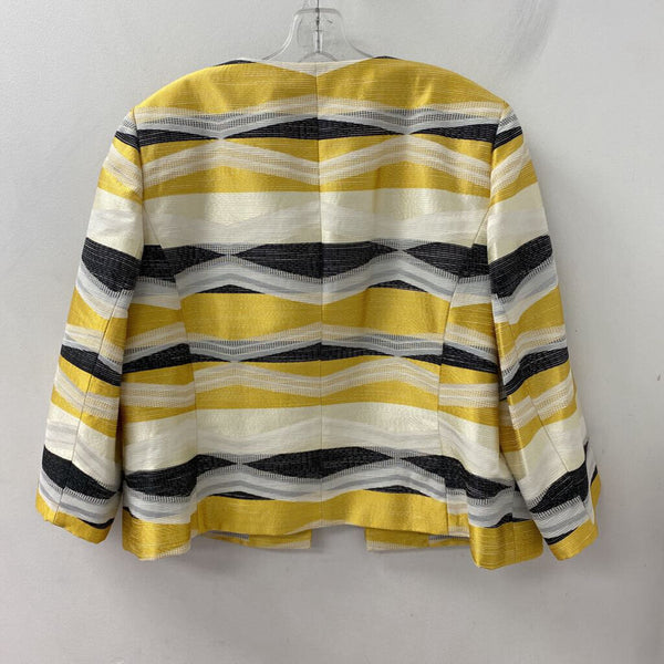 KASPER WOMEN'S PLUS TOP yellow navy white 18