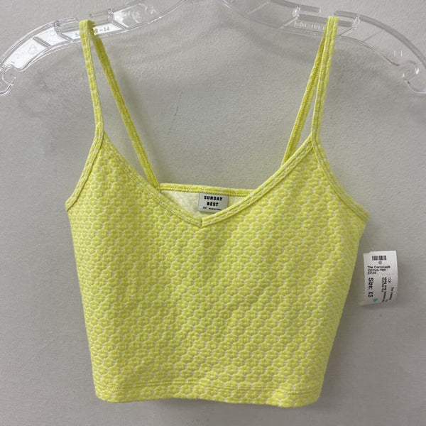 SUNDAY BEST WOMEN'S TOP yellow white mix XS