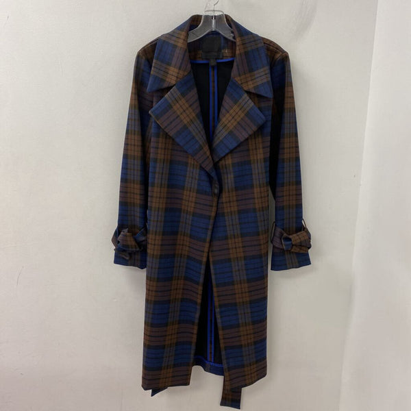 MAISON CINQCENT WOMEN'S COAT brown navy mix S