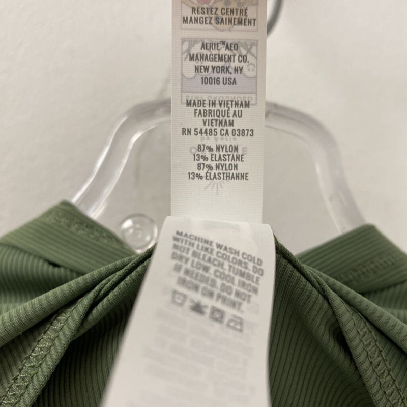 AERIE WOMEN'S ACTIVE TOP olive green L