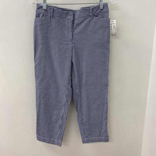 TALBOTS WOMEN'S PANTS navy gingham 2P