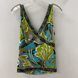 ELIE TAHARI WOMEN'S TOP green blue mix L