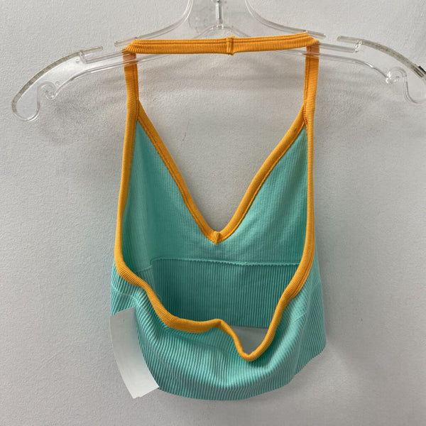OUT FROM UNDER WOMEN'S TOP teal orange mix XS