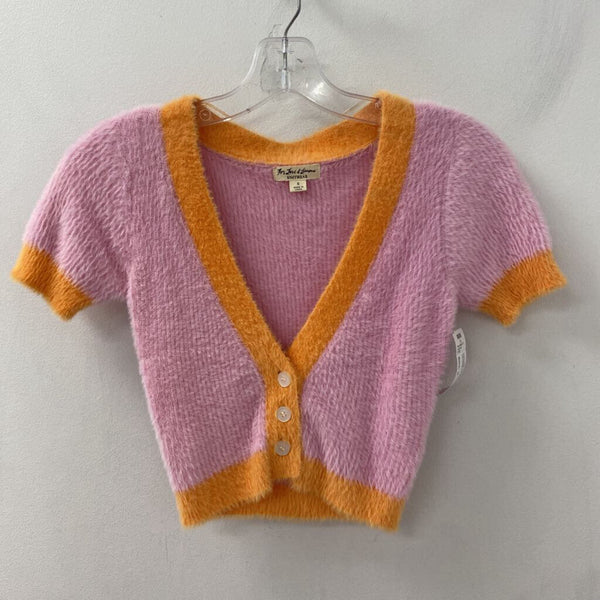 FOR LOVE & LEMONS WOMEN'S CARDIGAN pink orange S