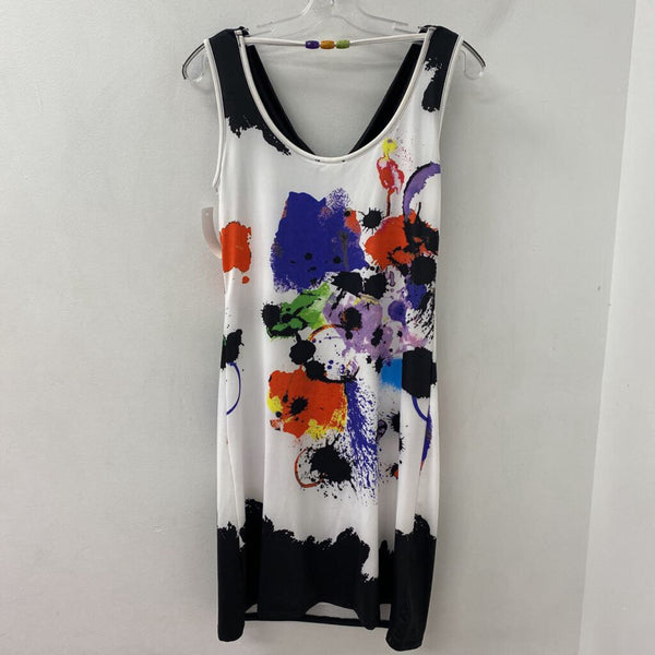 dolcezza WOMEN'S DRESS white black multi S