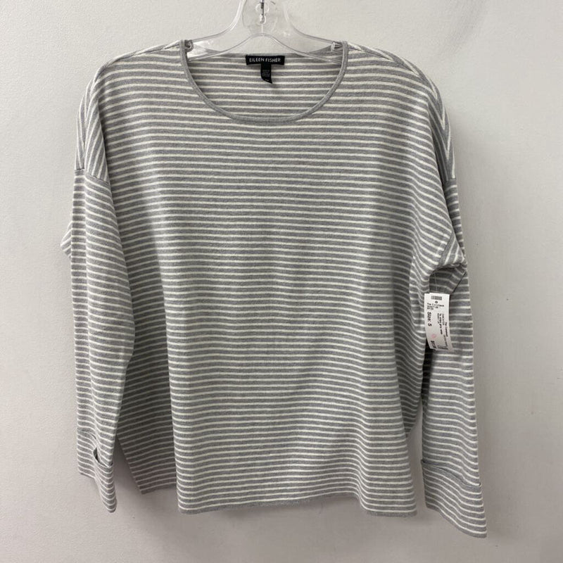 EILEEN FISHER WOMEN'S SWEATER grey white S