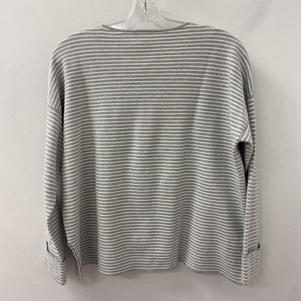 EILEEN FISHER WOMEN'S SWEATER grey white S
