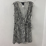 PAPILLON WOMEN'S DRESS white black animal print L