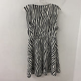 PAPILLON WOMEN'S DRESS white black animal print L