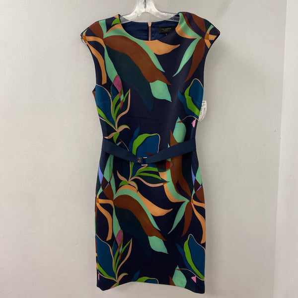 TED BAKER WOMEN'S DRESS navy green brown 8/3