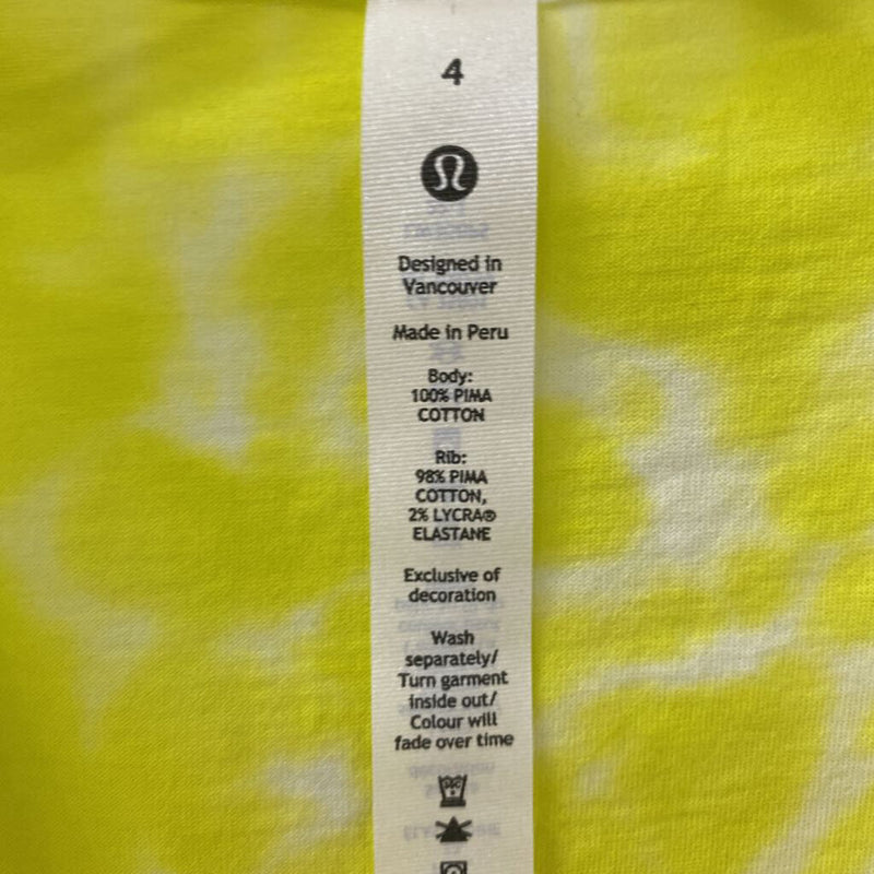 LULULEMON WOMEN'S ACTIVE TOP white yellow 4