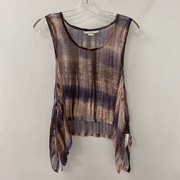 BRYN WALKER WOMEN'S TOP purple brown pink M