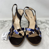CELINE WOMEN'S HEELS blue brown stripe 39