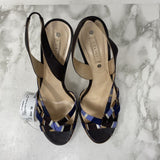 CELINE WOMEN'S HEELS blue brown stripe 39