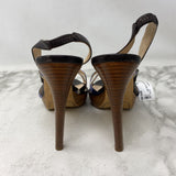CELINE WOMEN'S HEELS blue brown stripe 39