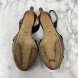 CELINE WOMEN'S HEELS blue brown stripe 39
