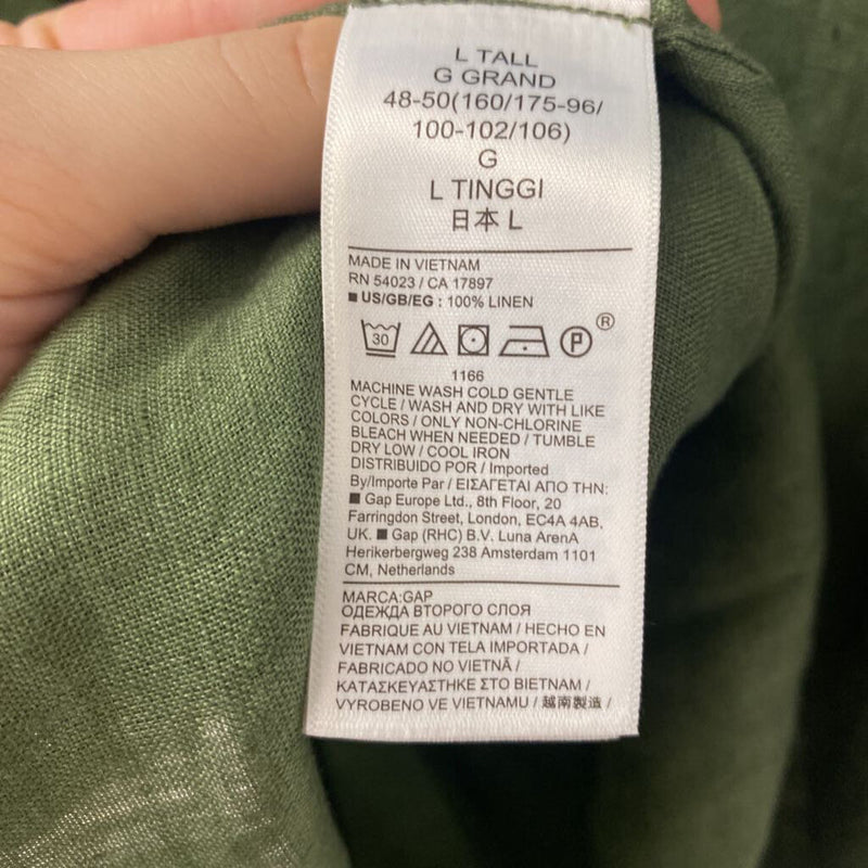 GAP WOMEN'S BLOUSE/SHIRT green L tall