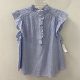 H&M WOMEN'S BLOUSE/SHIRT blue white stripe L