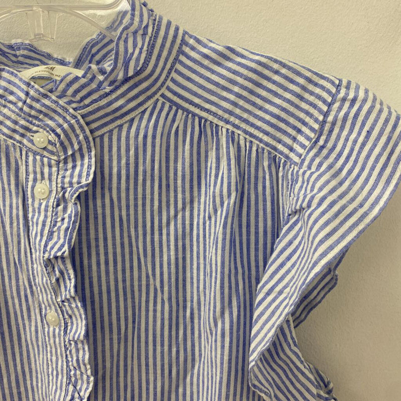 H&M WOMEN'S BLOUSE/SHIRT blue white stripe L