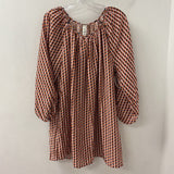 H&M WOMEN'S DRESS white black orange pink geo M