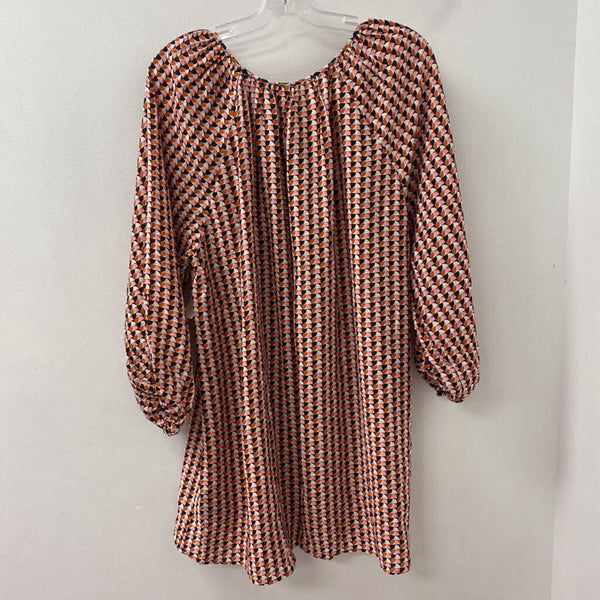 H&M WOMEN'S DRESS white black orange pink geo M