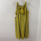 BELLA UMBRA WOMEN'S PLUS DRESS yellow green stripe Plus 1X