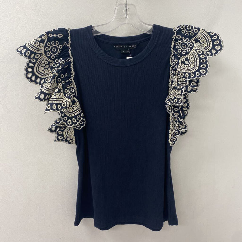 VERONICA BEARD WOMEN'S TOP navy cream M