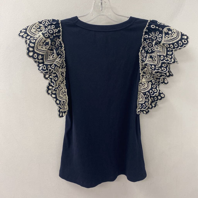 VERONICA BEARD WOMEN'S TOP navy cream M