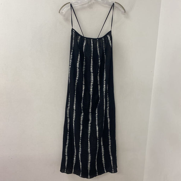 H&M WOMEN'S DRESS black white tiedye L