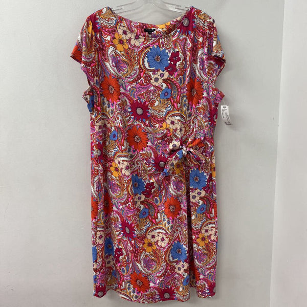 TALBOTS WOMEN'S PLUS DRESS red pink white blue 2X