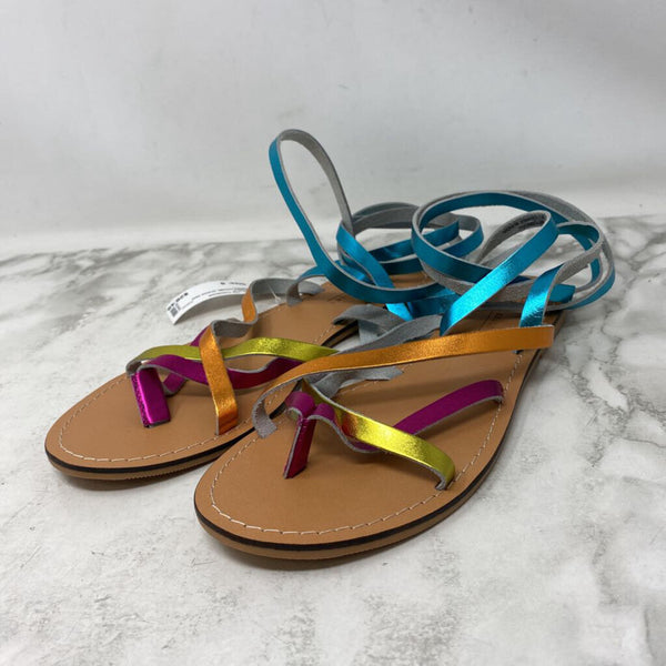 ASOS WOMEN'S SANDALS bronze blue pink 8