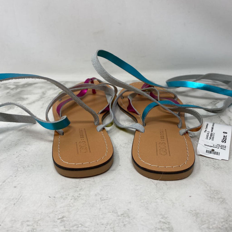 ASOS WOMEN'S SANDALS bronze blue pink 8