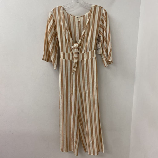 BILLABONG WOMEN'S JUMPSUIT brown off white mix XS