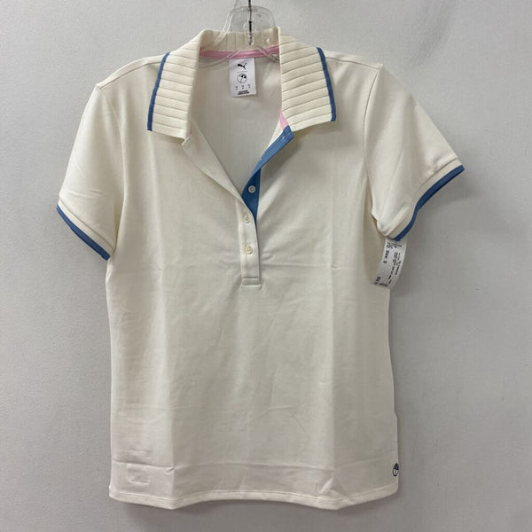 PUMA WOMEN'S ACTIVE TOP off white blue mix S