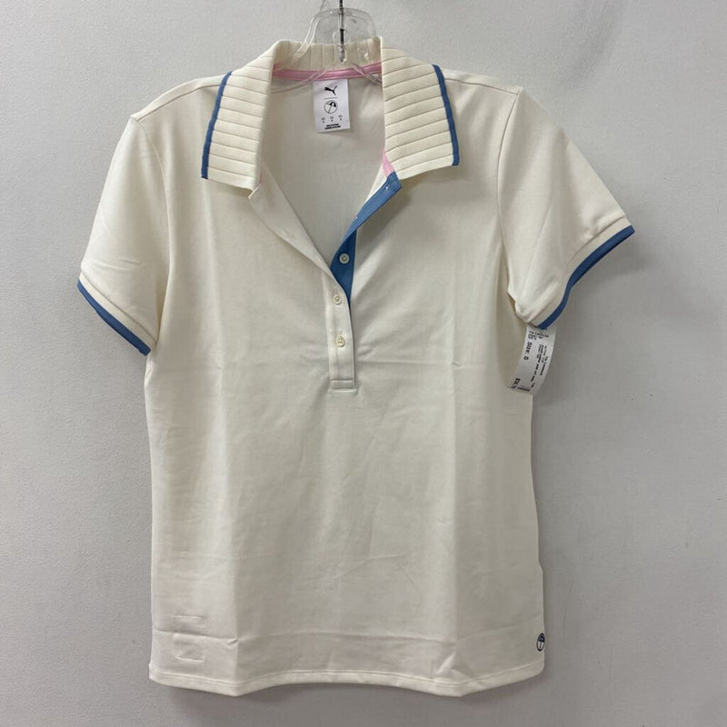 PUMA WOMEN'S ACTIVE TOP off white blue mix S