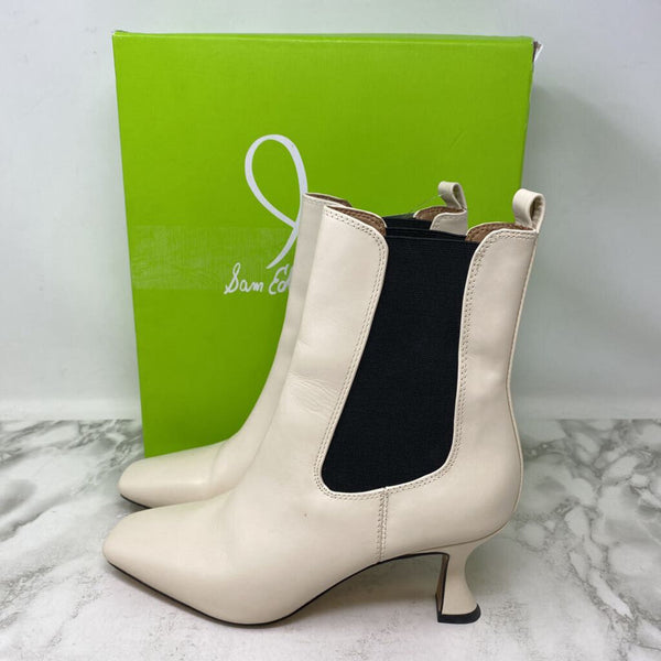 SAM EDELMAN WOMEN'S BOOTS cream black 7