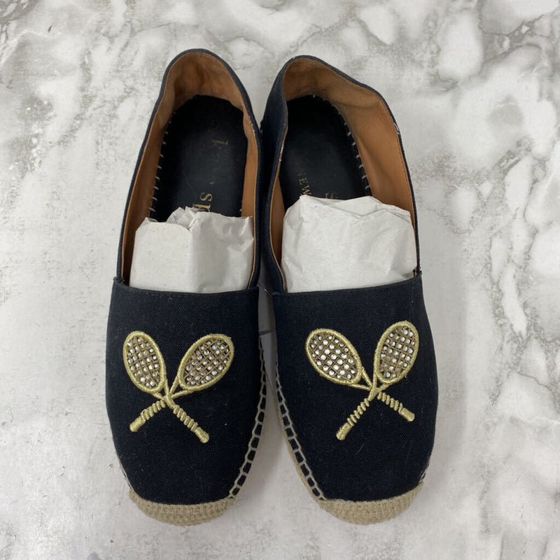 KATE SPADE WOMEN'S FLATS black gold 7.5