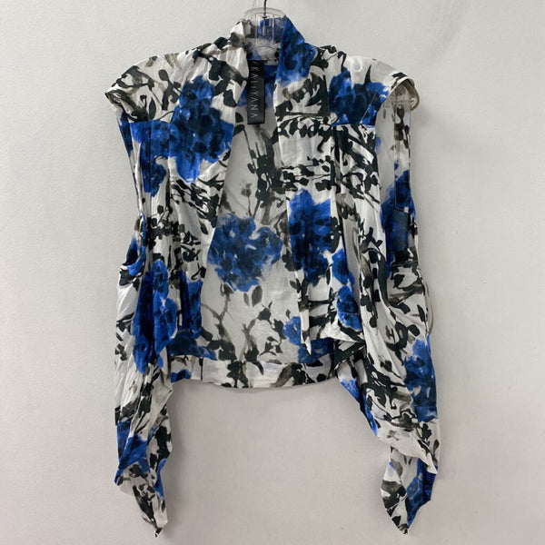 KALIYANA WOMEN'S BLOUSE/SHIRT blue white black OS