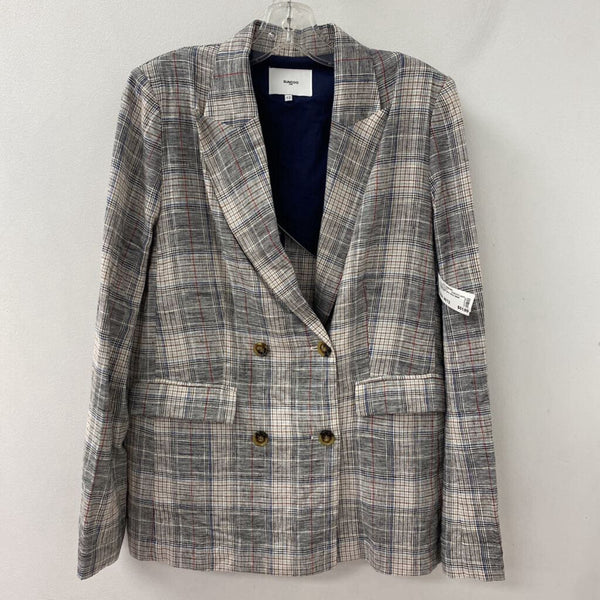 SUNCOO paris WOMEN'S BLAZER/JACKET grey navy black mix M/T2
