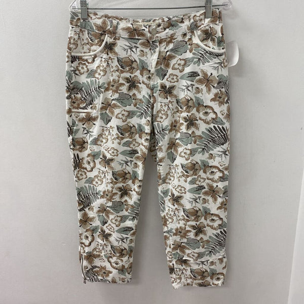 CHARLIE B WOMEN'S CAPRIS white earth tone floral 10