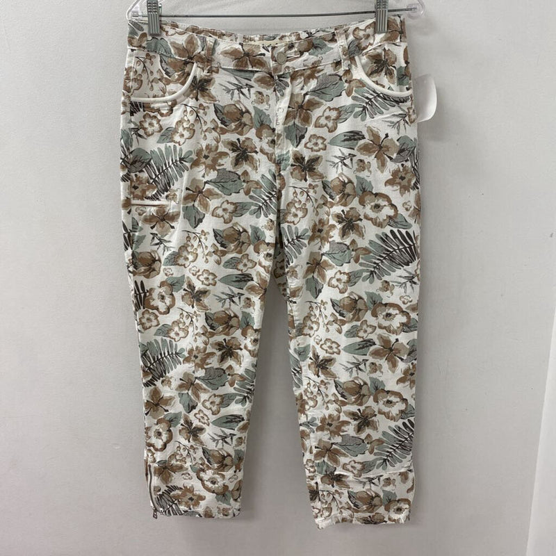 CHARLIE B WOMEN'S CAPRIS white earth tone floral 10