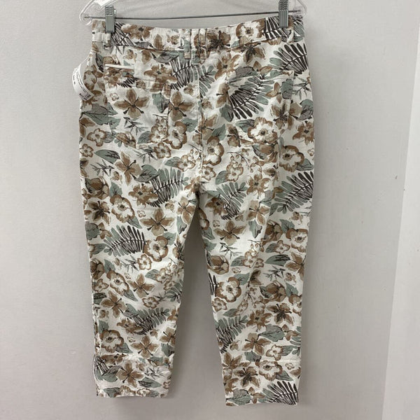 CHARLIE B WOMEN'S CAPRIS white earth tone floral 10