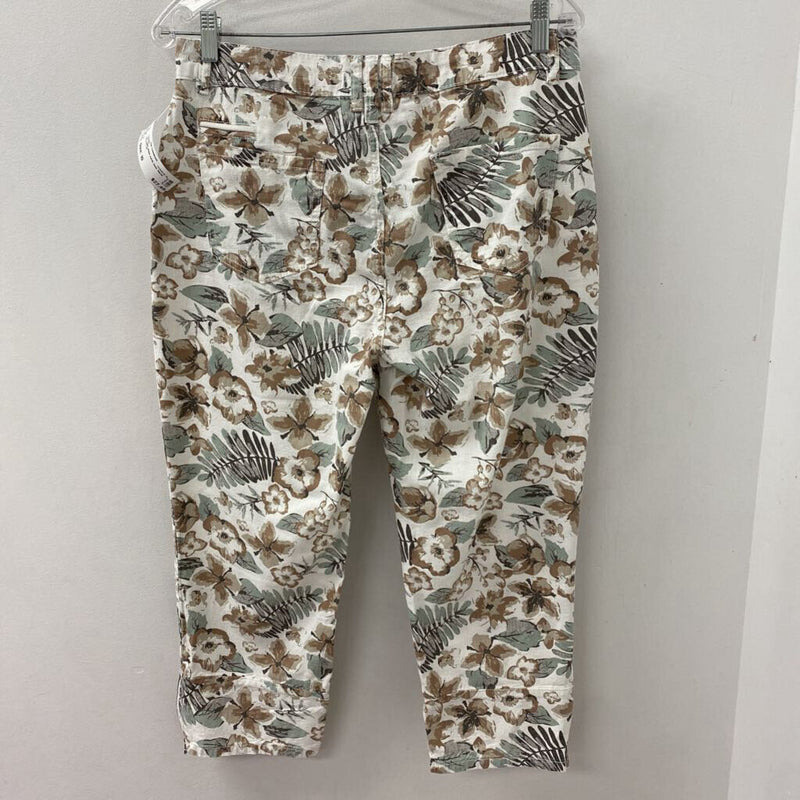 CHARLIE B WOMEN'S CAPRIS white earth tone floral 10