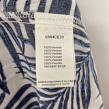 Molly Bracken WOMEN'S PLUS TOP white blue frond print 3X