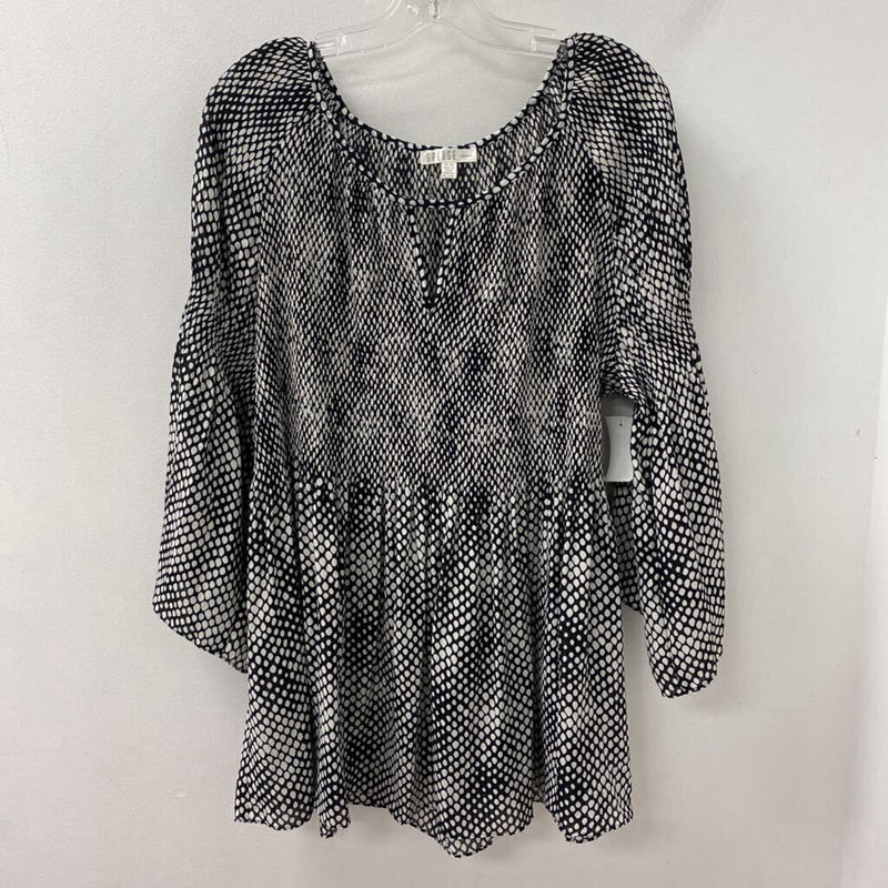 SPENSE WOMEN'S PLUS TOP black white 3X