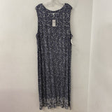 J JILL/PUREJILL WOMEN'S PLUS DRESS grey black floral 4X